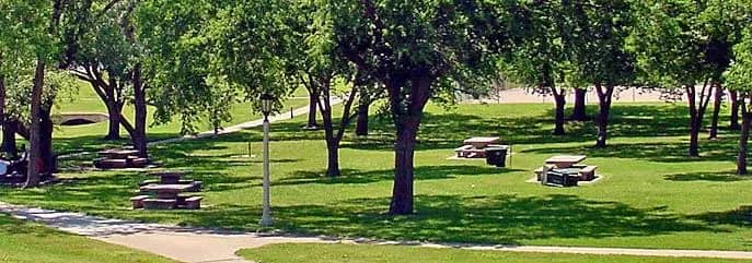 Official city image for Fairmount Park and its splash pad area in Wichita.