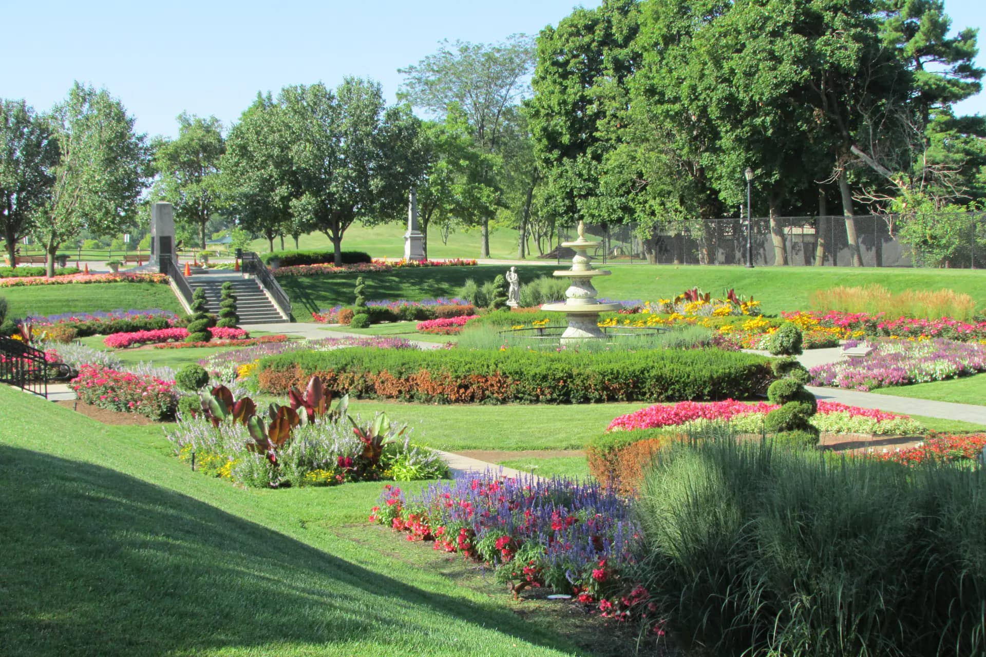 Phillips Park grounds in Aurora, Illinois.