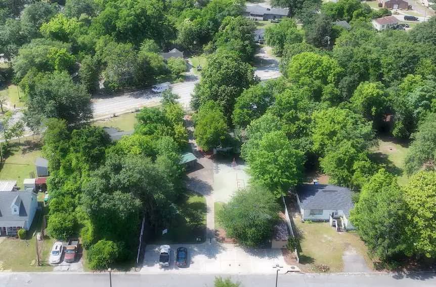 aerial view of the park