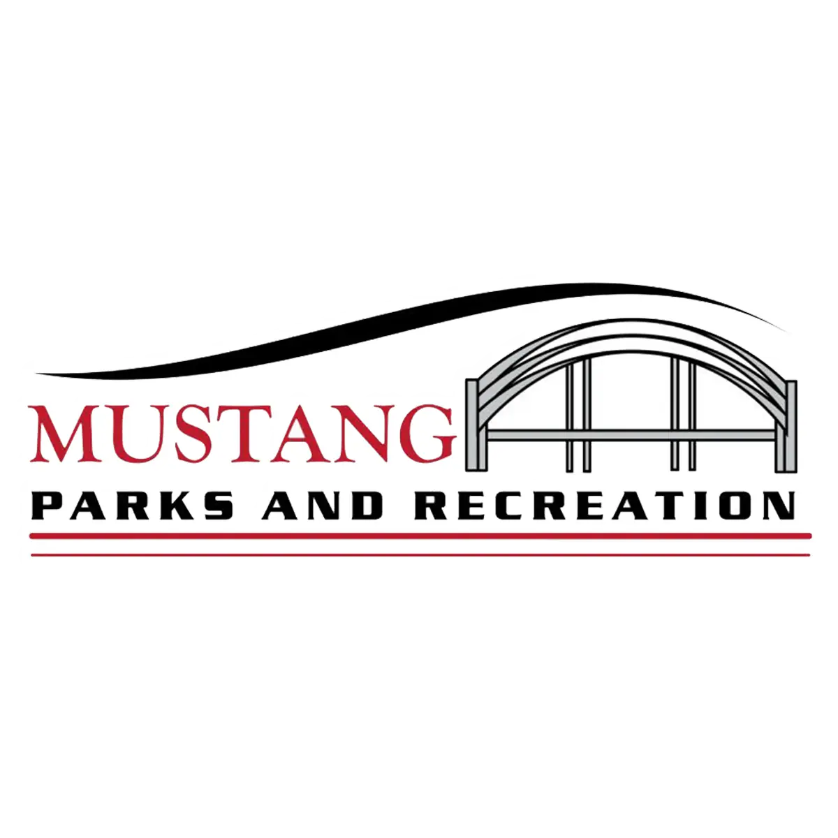 Mustang Parks and Recreation logo used on the official splash pad page.