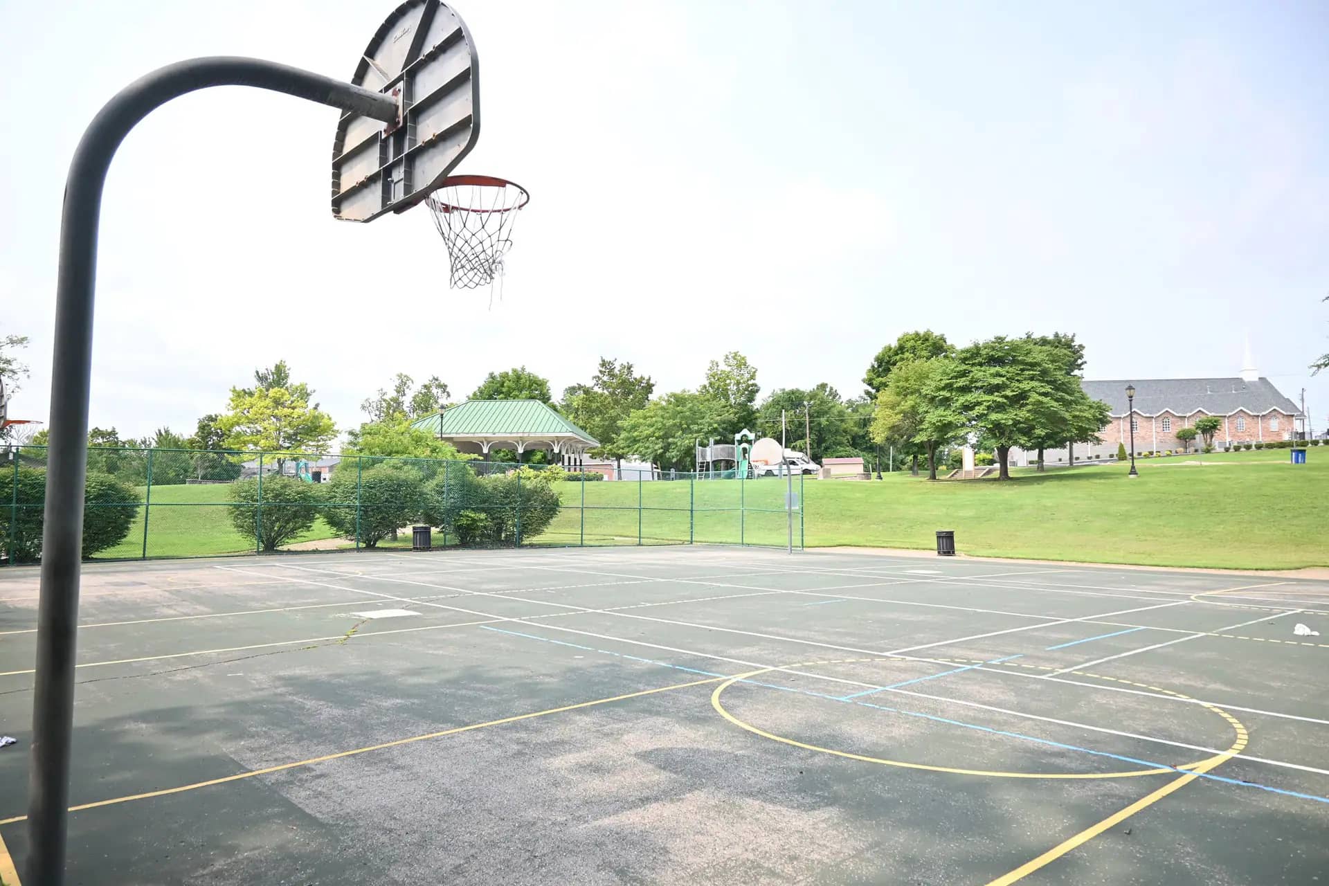 Play area and amenities at Dixon Park in Clarksville, Tennessee.