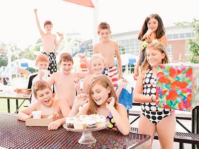 Party setup imagery for Splash Valley Water Park.