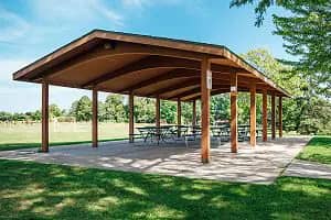Optimist Park shelter image from the City of Sheboygan facility page.
