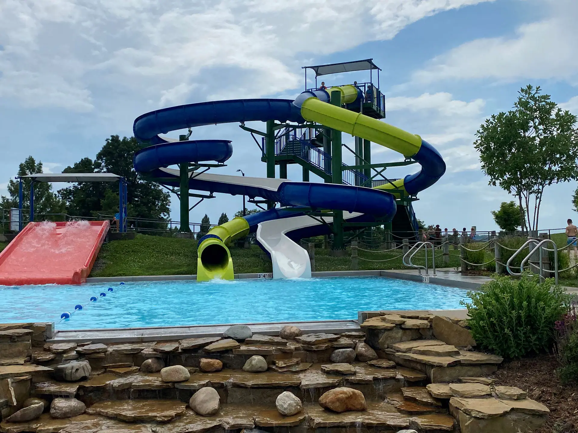 Juniper Hill Aquatic Center in Frankfort with aquatic play attractions.