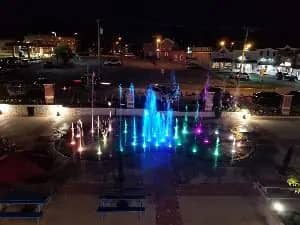 Children playing at the Bulldog Park splash pad in Crown Point.