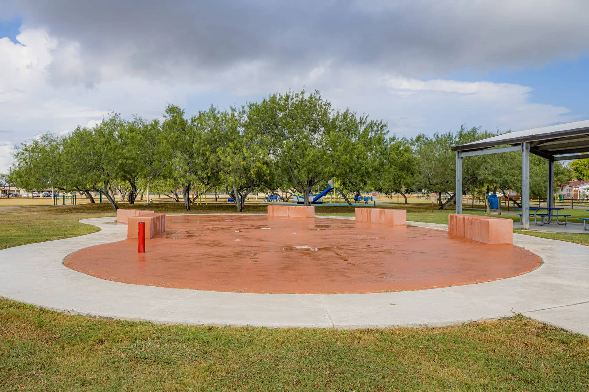 West Haven Park Splash Pad in Corpus Christi with water play area and surrounding park space.