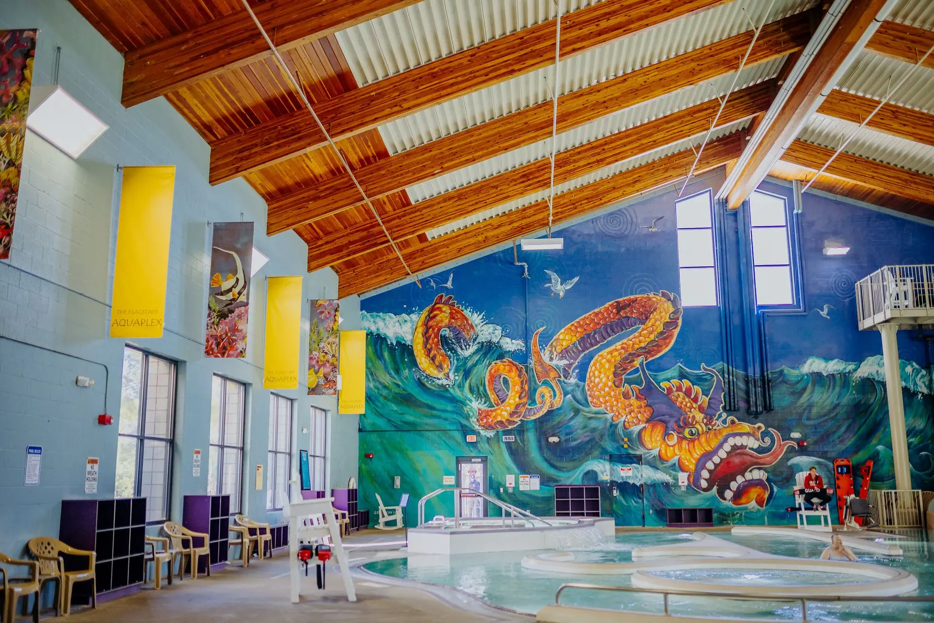 Indoor pool and family water area at Flagstaff Aquaplex.