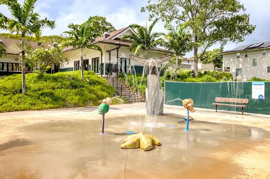 Children's splash park amenity at Island Palm Communities in Schofield Barracks.