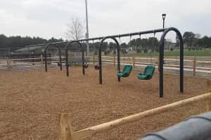 Splash features at Veteran's Park Spray Park in Monroe Township.