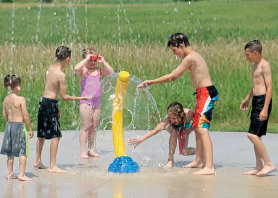 Ripon splash pad promotional image from the Ripon Chamber parks page.