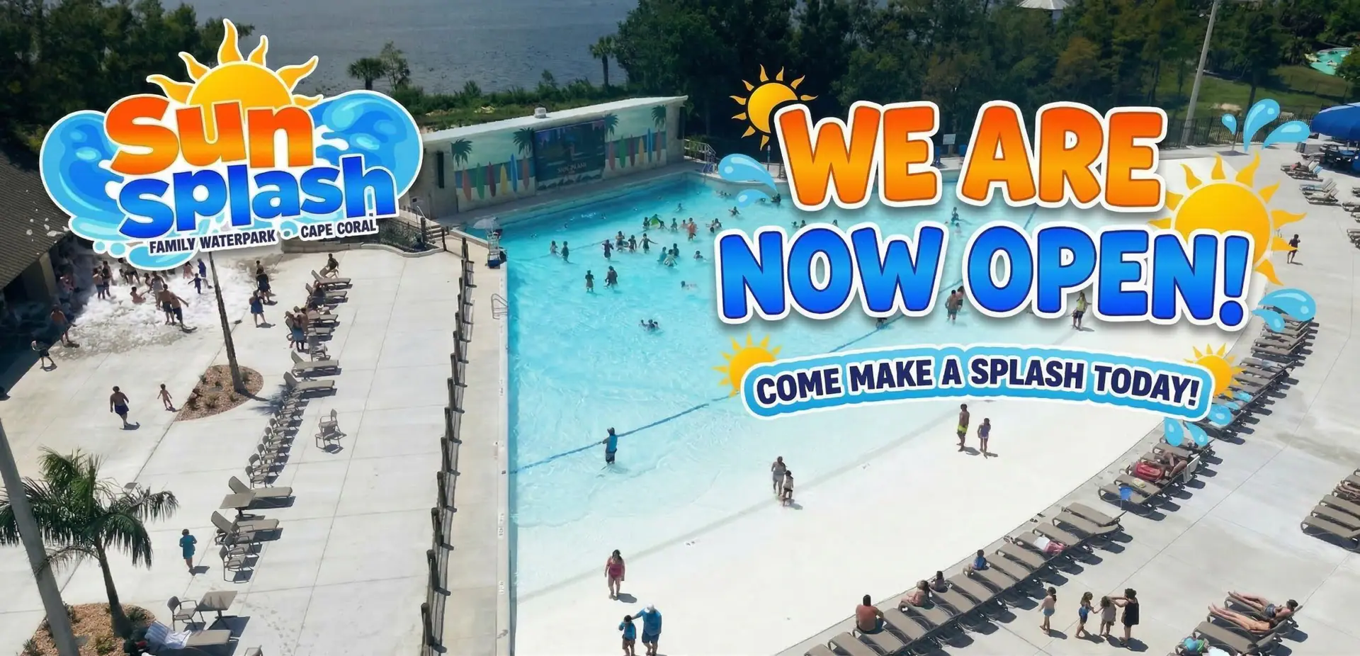 Main waterpark view at Sun Splash Family Waterpark.