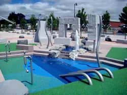 Cannery Park area around the splash pad in Hayward.