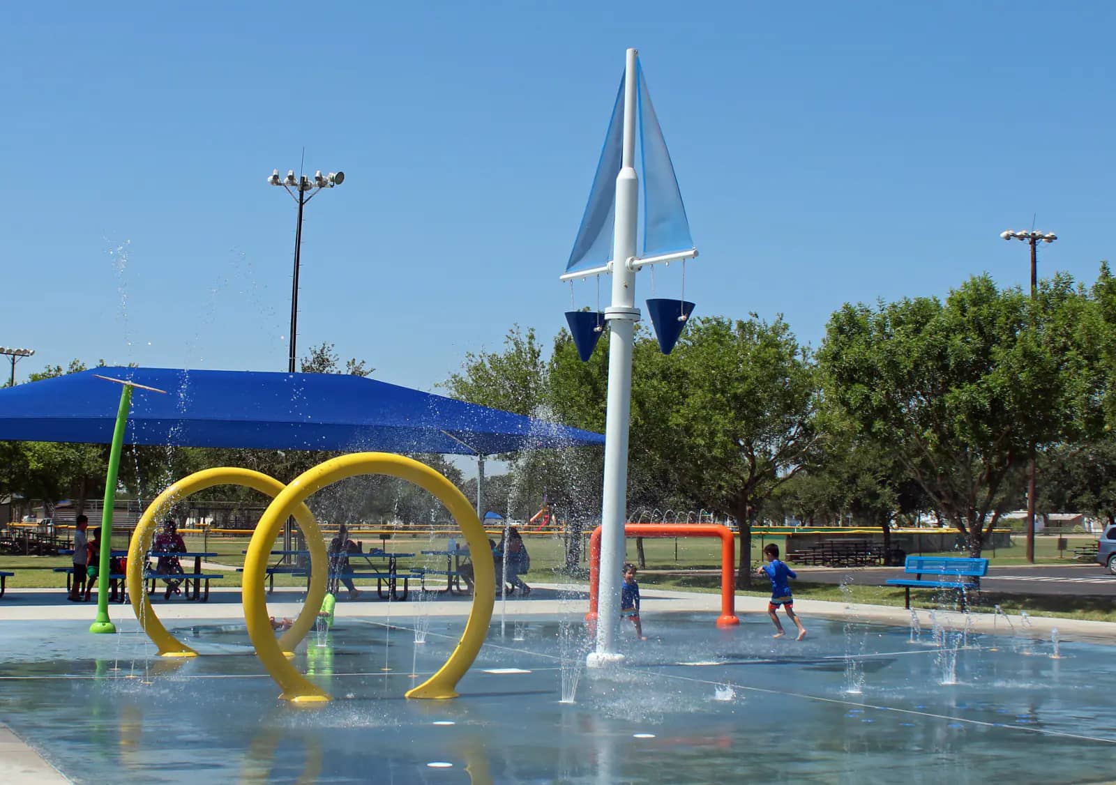 Splash pad area in Weslaco at Isaac D. Rodriguez Park.