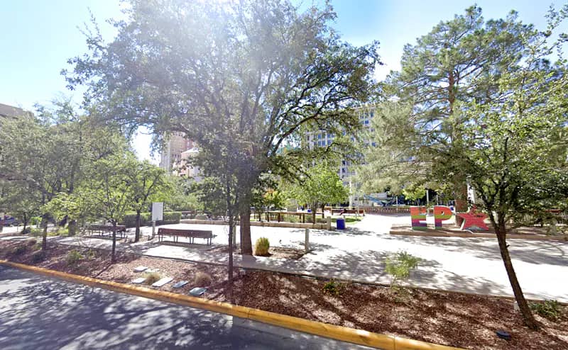 San Jacinto Plaza Splash Pad in downtown El Paso.