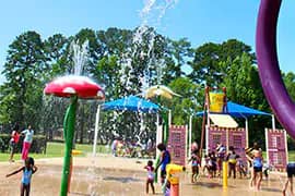 Family splash area at Shiloh Splash Park in Brandon.