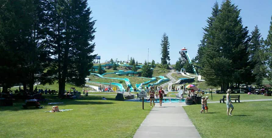 Big Sky Waterpark in Columbia Falls with outdoor water attractions and family play areas.