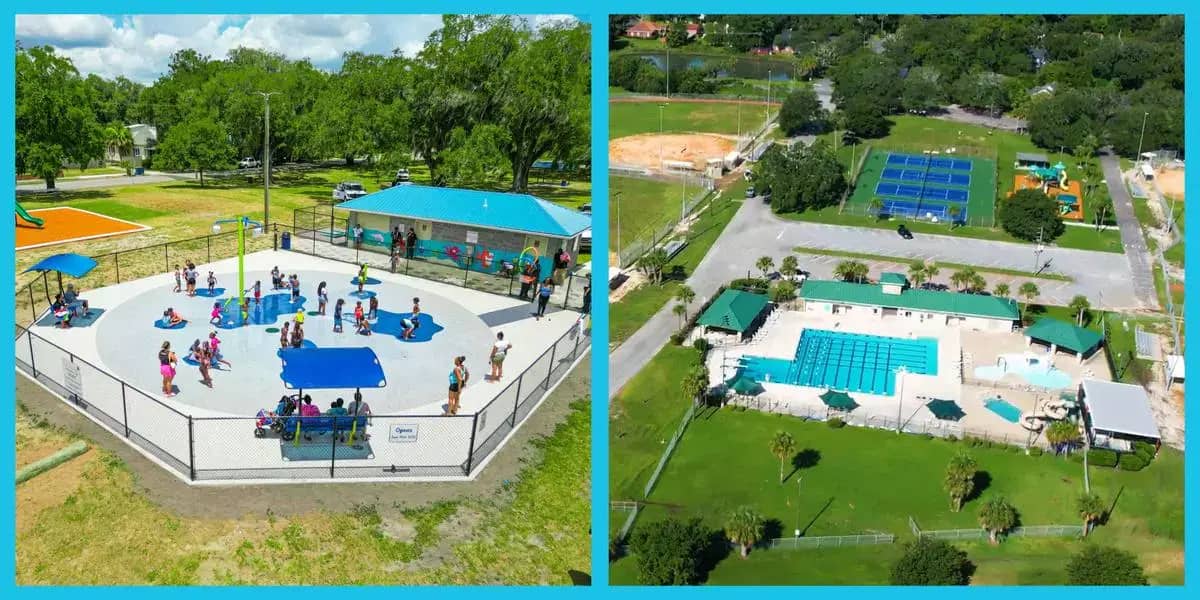 Orange Square Splash Pad