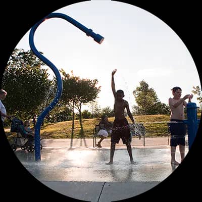 Official photo of Belmont Spray Ground in Charlottesville.
