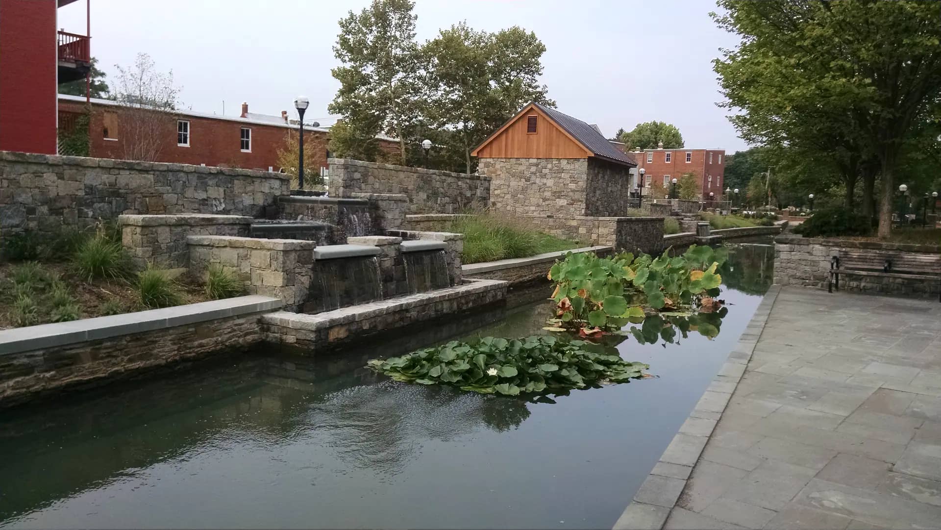 Carroll Creek East/West Fountain in downtown Frederick.