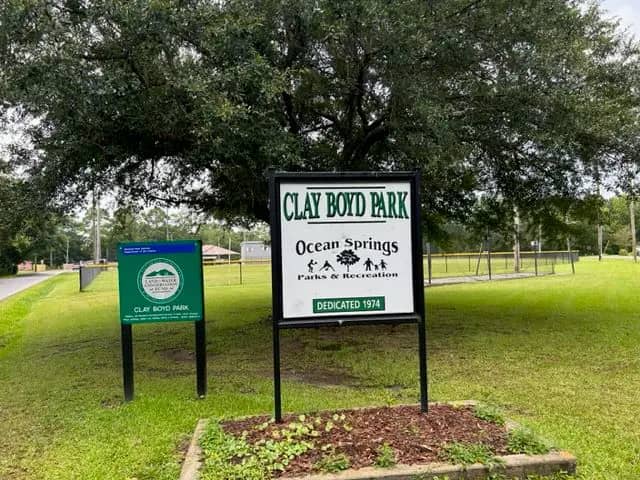 Clay Boyd Park in Ocean Springs with neighborhood splash-pad amenities.