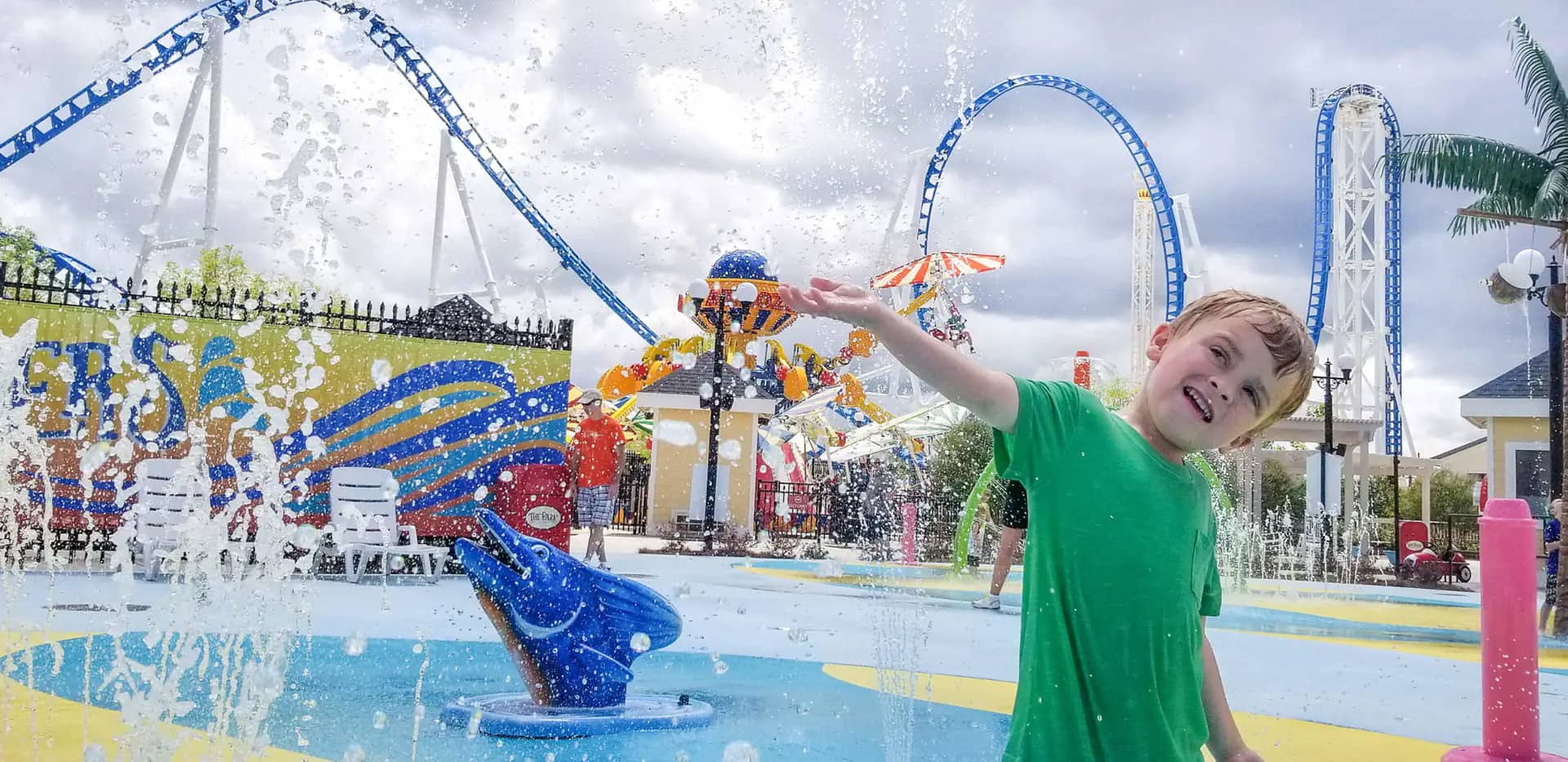Additional splash features at Wacky Waters.