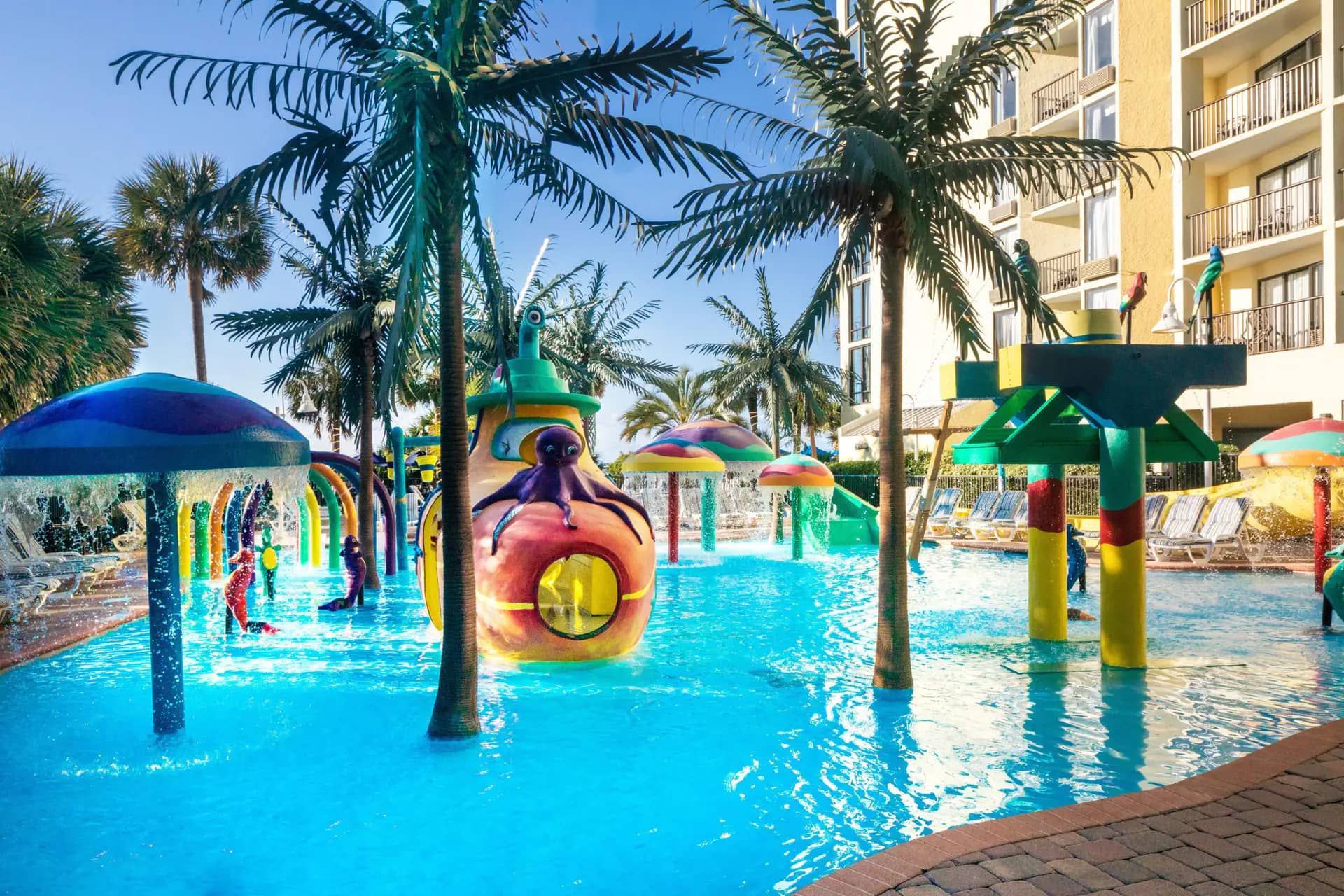 Children's waterpark area at Sea Crest Resort in Myrtle Beach.