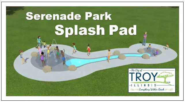 Serenade Park Splash Pad announcement image from the City of Troy.