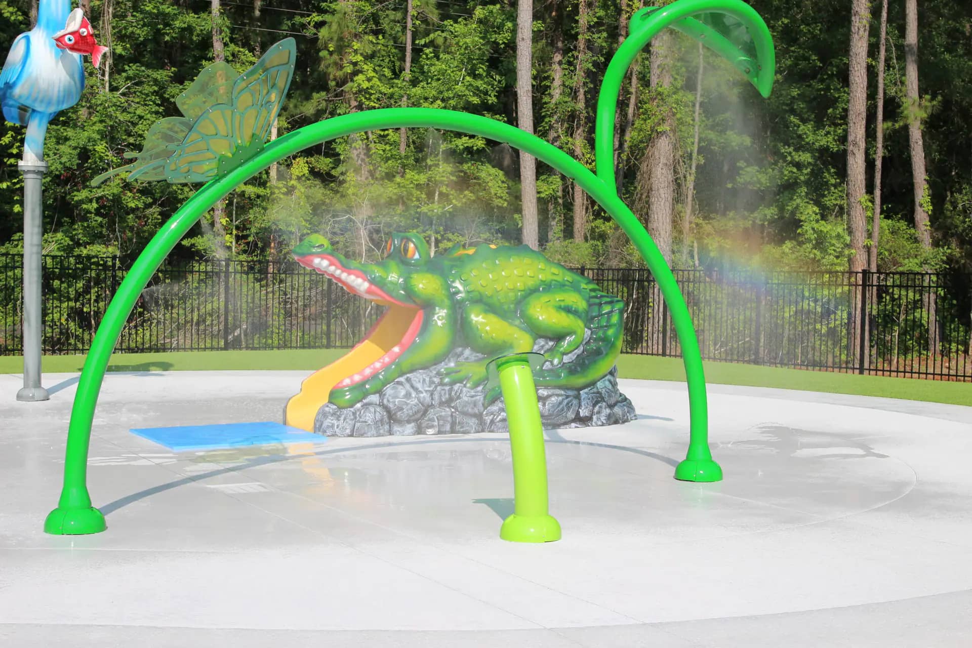 Splash features including tipping elements at Cypress Gardens.