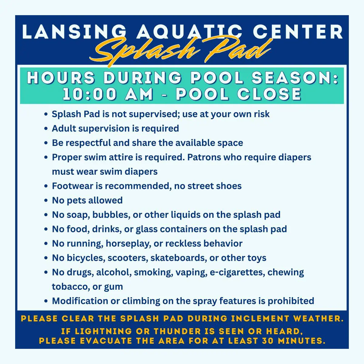 Children using the Lansing Splash Pad at the city aquatic center.