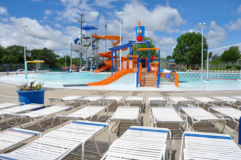 Zero-entry pool and water-play area at Star City Shores Aquatic Center in Lincoln.