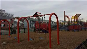 Mulligan Park in Lowell, home to the park's splash pad and playground areas.