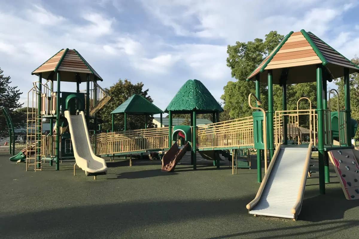 Slides at the Town of Owasco playground.